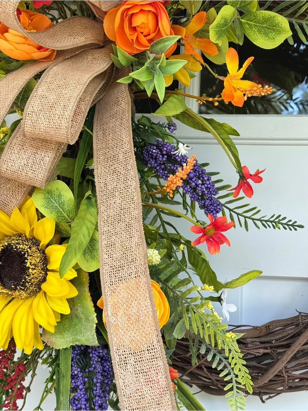 Large Wildflower Meadow Grapevine Wreath